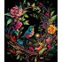 Картина за номерами Strateg ПРЕМІУМ Колібрі серед квіткової краси на чорному фоні розміром 40х50 см (AH1120)