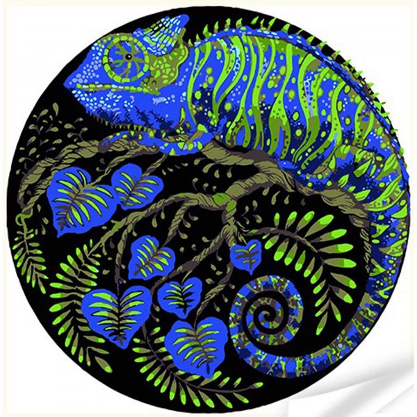 Набір для творчості вініл за номерами Хамелеон і палітра природи Strateg розміром 30х30 см (GP-6)