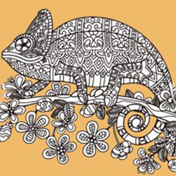 Набір для розпису-антистрес Strateg Хамелеон на гіллі розміром 30х30 см  (JCEE37104)