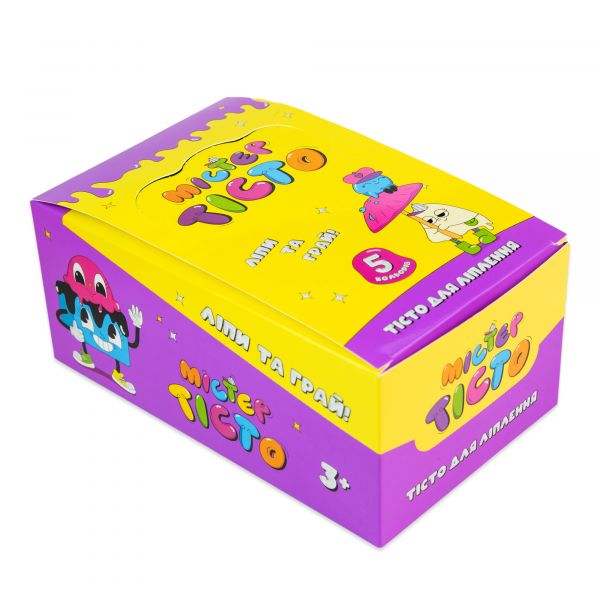 Набір для творчості Містер тісто 5 кольорів Strateg українською мовою, в блоці 6 шт (41011)