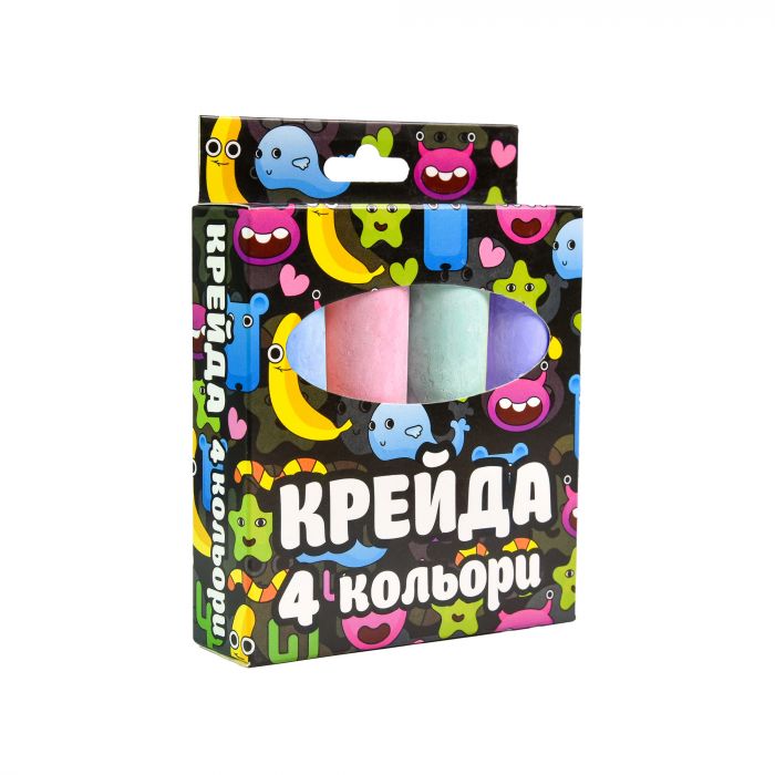 Крейда Велика кругла - 4 штуки Strateg різнокольорова (50115)