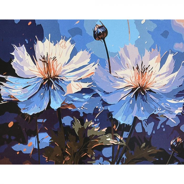 Картина за номерами Strateg ПРЕМІУМ Вишукані пелюстки з лаком та рівнем розміром 40х50 см (VA-4633)