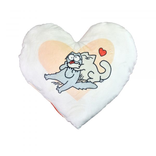 Подушка плюшева Серце "Котячи обійми" розмір 44*40 см червона (60758)