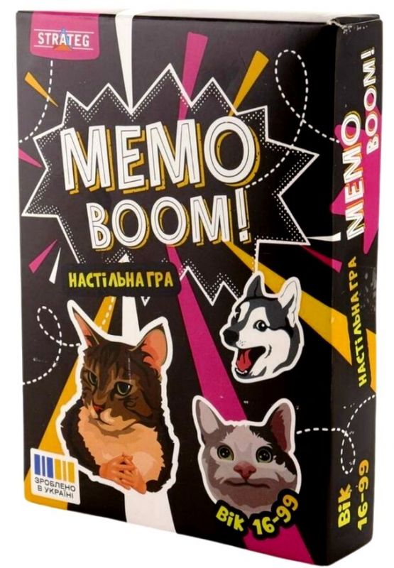 Настільна гра Strateg MEMO BOOM! українською мовою (30677)