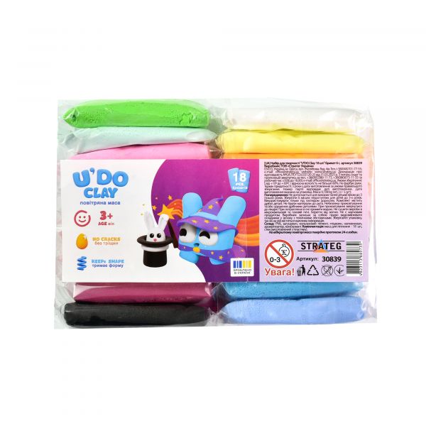 Набір для творчості "U'DO Clay 18 шт." брикет 6 г Strateg (30839)