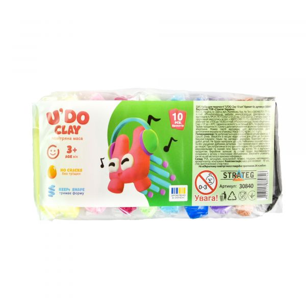 Набір для творчості "U'DO Clay 10 шт." брикет 6г