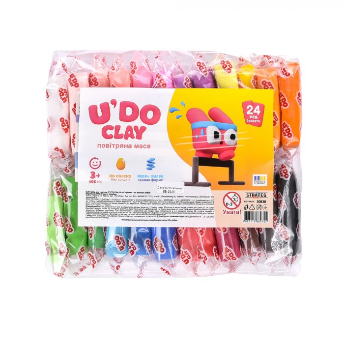 Набір для творчості "U'DO Clay 24 шт." брикет 10 г Strateg (30838)