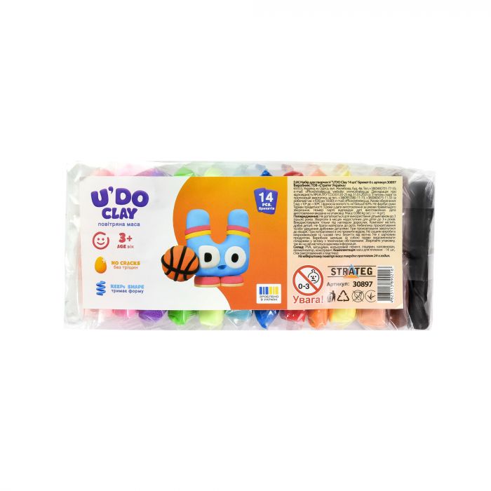 Набір для творчості "U'DO Clay 14 шт." брикет 6 г Strateg (30897)