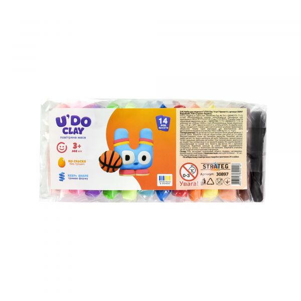 Набір для творчості "U'DO Clay 14 шт." брикет 6г (укр) 30897