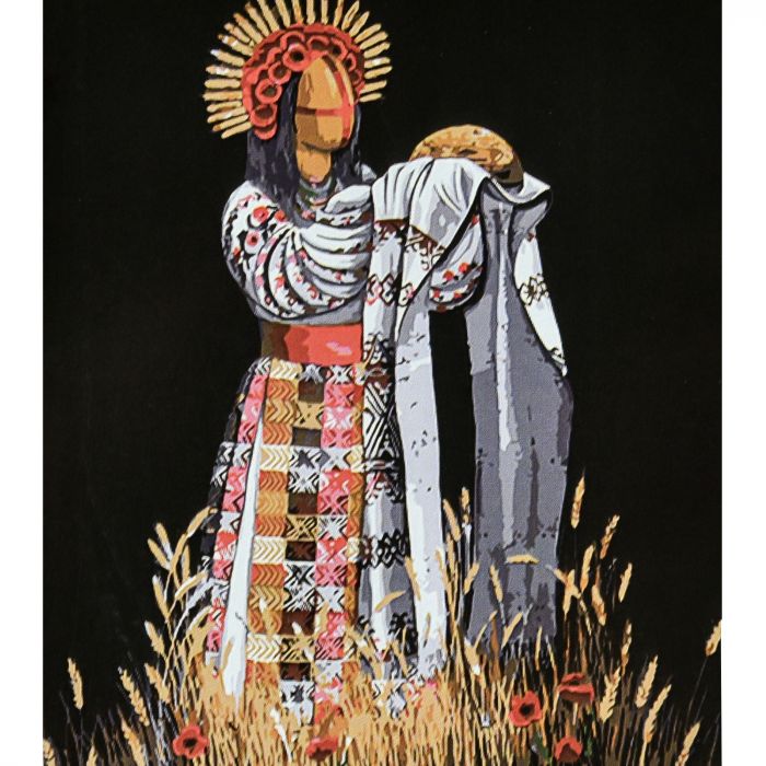 Набір для розпису по номерах Колоска Strateg на чорному фоні розміром 40х50 см (AH1140)