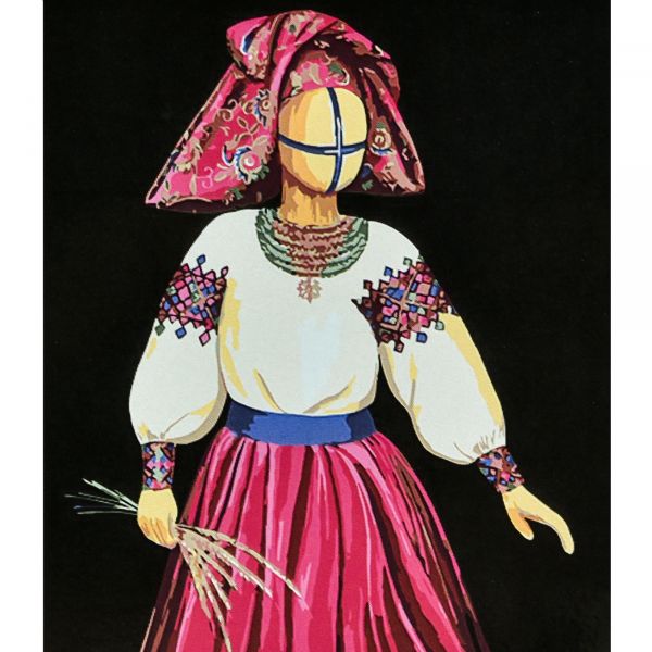 Набір для розпису по номерах Господарка Strateg на чорному фоні розміром 40х50 см (AH1142)