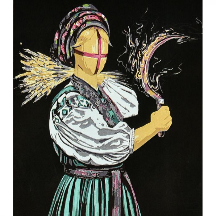 Картина за номерами Strateg ПРЕМІУМ Сіяна на чорному фоні з лаком розміром 40х50 см (AH1143)