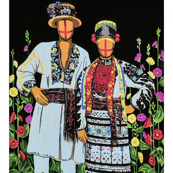 Набір для розпису по номерах Нерозривні Strateg на чорному фоні розміром 40х50 см (AH1146)