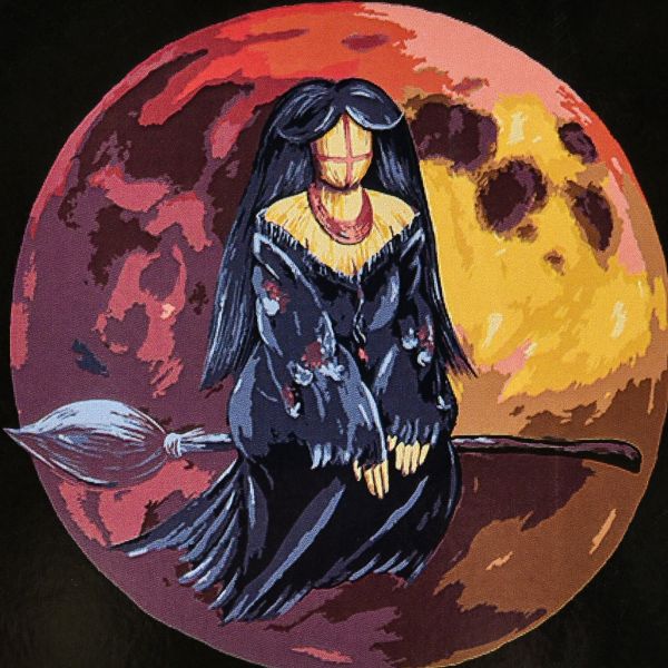 Картина за номерами Strateg ПРЕМІУМ Обрана на чорному фоні з лаком розміром 40х40 см (AV4040-92)