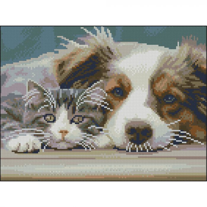 Алмазна мозаїка Strateg ПРЕМІУМ Пухнастики без підрамника розміром 30х40 см (ZAV3040-19)