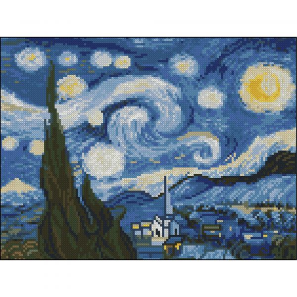Алмазна мозаїка Strateg ПРЕМІУМ Зоряна ніч без підрамника розміром 30х40 см (ZAV3040-36)