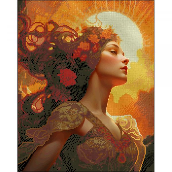 Алмазна мозаїка Strateg ПРЕМІУМ Амазонка без підрамника розміром 40х50 см (ZAV4050-8)