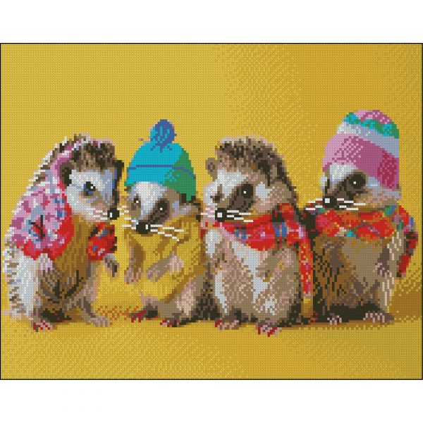 Алмазна мозаїка Strateg ПРЕМІУМ Їжачки без підрамника розміром 40х50 см (ZAV4050-43)