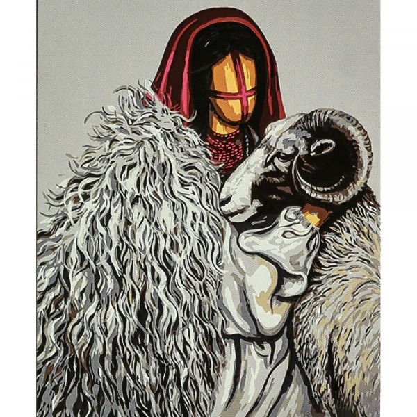 Картина за номерами Strateg ПРЕМІУМ Гірська кров на чорному фоні з лаком розміром 40х50 см (AH1149)