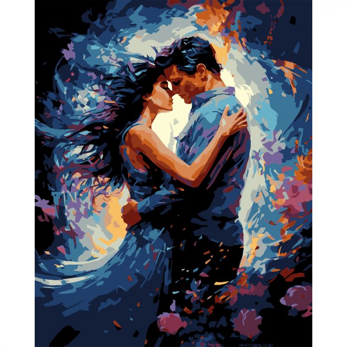 Набір для розпису по номерах Все навколо — ми Strateg на чорному фоні розміром 40х50 см (AH1162)