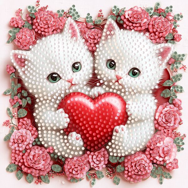 Алмазна мозаїка Strateg ПРЕМІУМ Мурлики на паперовій основі розміром 18х18 см (ZAV1818-27)