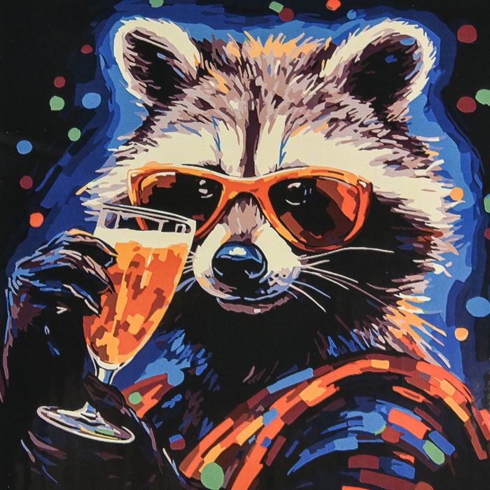 Картина за номерами Strateg ПРЕМІУМ Король вечірки на чорному фоні розміром 40х40 см (HWC0030)