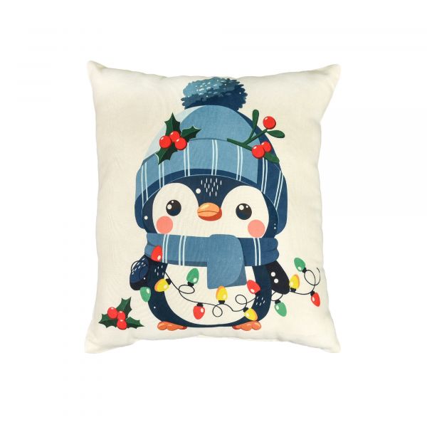 Подушка мікровелюр Strateg Різдвяні вогники 35*40 см (61157)