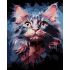 Картина за номерами Strateg ПРЕМІУМ Акварельий кіт на чорному фоні розміром 40х50 см (AH1199-17)