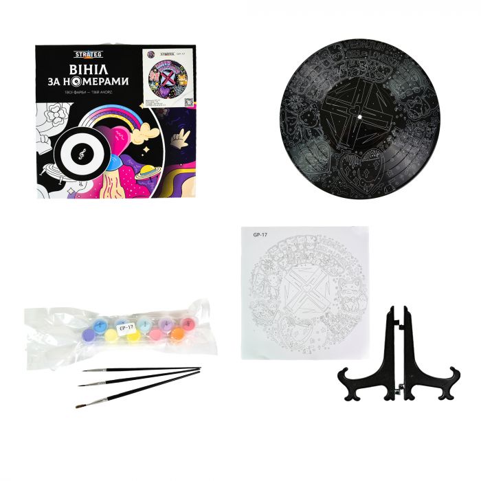 Набір для творчості вініл за номерами Хамелеон і палітра природи Strateg розміром 30х30 см (GP-6)