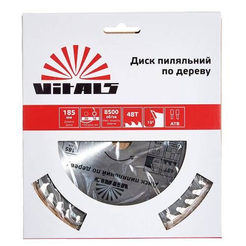 Диск пиляльний Vitals по дереву 185x20/16, ATB 48