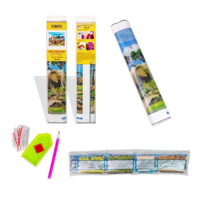 Алмазна мозаїка Strateg ПРЕМІУМ Вечірній Тауерський міст без підрамника розміром 40х50 см  (GC86035)