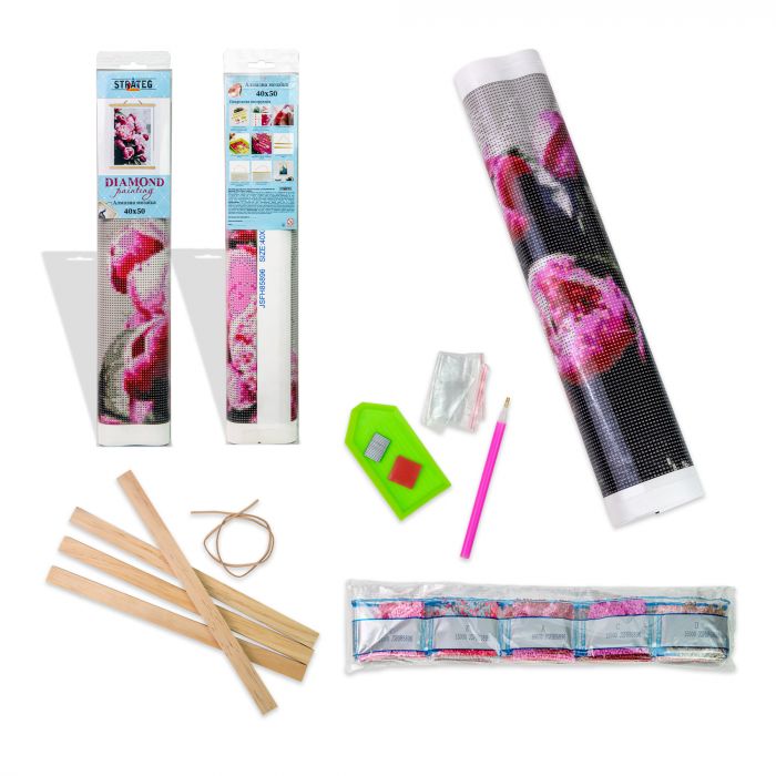 Алмазна мозаїка Strateg ПРЕМІУМ "Соняшники в стилі Ван Гога" без підрамника розміром 40х50 см  (JSFH85877)